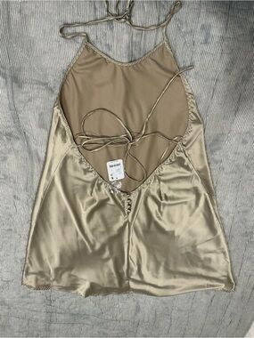Satin Slip Dress in Champagne - Women